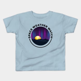 Space Weather Watch (Black Text) Kids T-Shirt